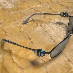 Swarovski Silver Sunglasses with Blue Accents